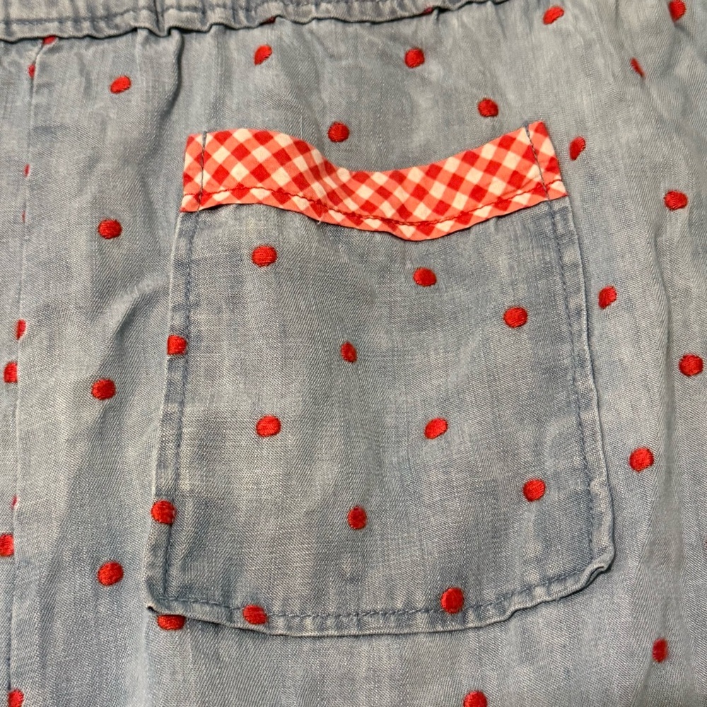 π Matilda Jane Cameron Chambray Dobby Shorts with red polka dots and red tassels - Picture 6 of 9